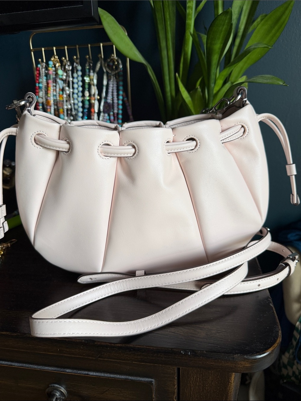Kate Spade Soft Pleated Drawstring Crossbody in soft pink - Picture 7 of 9